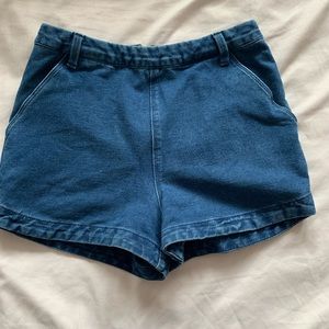 High waisted denim shorts